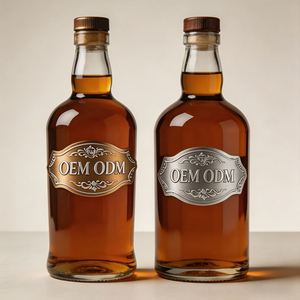 Étiquettes métalliques personnalisées 3D gaufrées de qualité supérieure, plaquées or, avec logo de marque, autocollant décoratif pour bouteilles de whisky, rhum et vin - Product Image 1