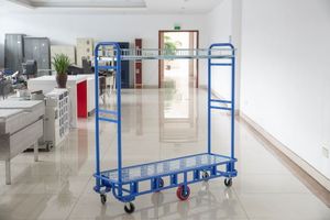 Chariot utilitaire en acier diamanté U-Boat |   Chariot d'entrepôt robuste à 6 roues |   Chariot de manutention de matériaux industriels - Product Image 2