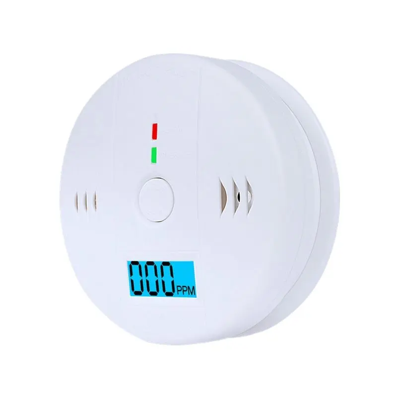 Rumah Tangga CO Alarm Detektor Baterai Dioperasikan Beep Peringatan Karbon Monoksida Alarm Detektor dengan LCD Display