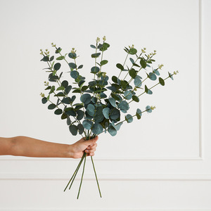 Artificial <b>Eucalyptus</b> Leaves Single Stem Plastic Green Plant For Home Wedding Decoration Eco Friendly - Product Image 3