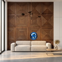 Panel de Madera Tallado en 3D al por Mayor, Revestimiento de Madera Sólida Tejida Resistente a la Humedad para Paneles Decorativos de Paredes Interiores