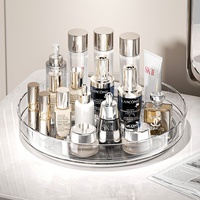 Boîte de rangement cosmétique minimaliste en plastique rotative silencieuse à 360 degrés pour coiffeuse et organisation des soins de la peau