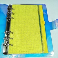 Nueva Carpeta de Archivos de PVC Transparente con Purpurina Color A6, Bolsa para Documentos, Bolsa con Cierre para Hojas Sueltas, Sobre de Plástico con Cremallera para Anillas