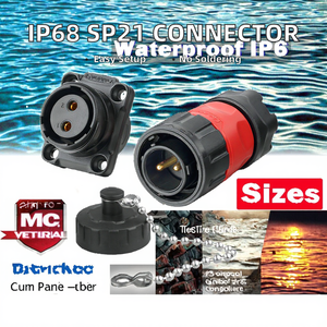 Hàn Miễn Phí Đồng liên hệ với không thấm nước IP68 <span class=keywords><strong>2</strong></span> <span class=keywords><strong>pin</strong></span> cáp điện nối Set PC nam/nữ cắm & ổ cắm Nut/mặt bích/Docking - Product Image 3