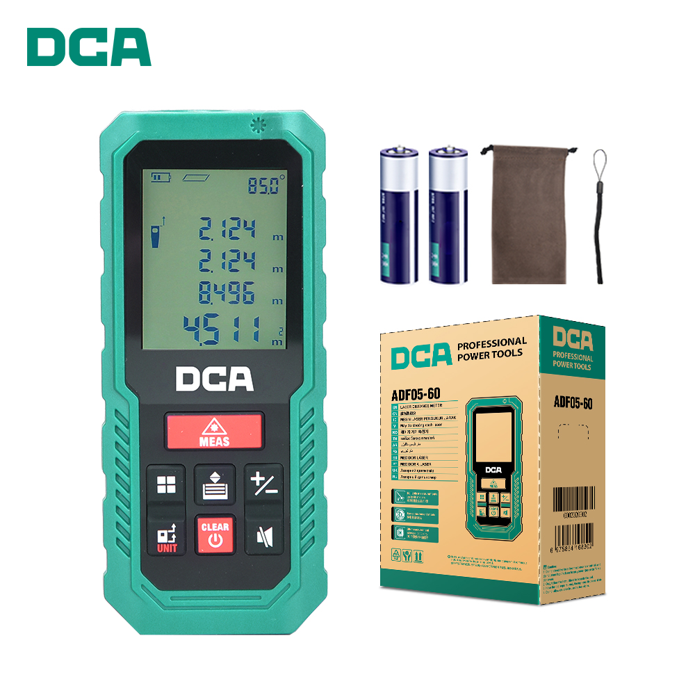 DCA Mini 60m Handheld Laser Rangefinder Sight Measure Tool Distance Meter Digital Laser Rangefinder with LCD Backlit