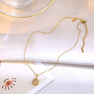 Collier étoile <span class=keywords><strong>de</strong></span> David en or rose esthétique Resoul, anti-ternissement, chaîne à cristaux flottants, style bohème chic, plage - Product Image 2
