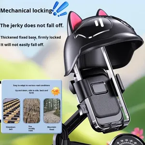 Support de téléphone portable universel pour vélo électrique/moto, résistant aux chocs, étanche, flexible, en acier inoxydable, avec poignée réglable - Product Image 3