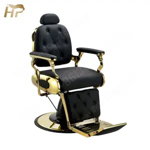 Modern gold frame Barber chair for hair salon barber shop reclining furniture Customizable equipment for sale