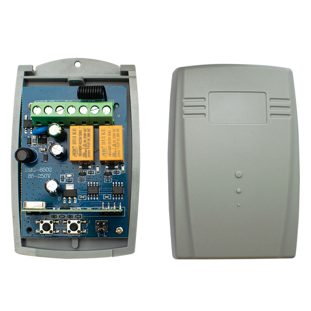 433MHz Receiver 2 Channel Remote Control Door Receiver Universal Garage Rolling Code for Gate Opener