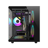 Mini MATX Panoramic View Case Game Aquarium Case Desktop Computer Water Cooled Side Transparent Case