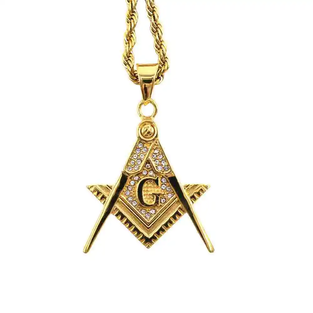 Yiwu DAICY jewelry Wholesale New Popular gold plated ag masonic stainless steel hip hop custom pendants charm for men