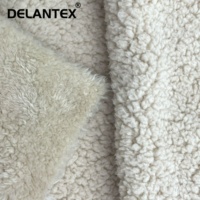 Tissu polaire Sherpa Delantex personnalisé en polyester brossé 100% 350GSM, doux et moelleux, pour vêtements, literie, doublure, échantillon gratuit, filles