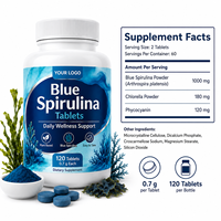Comprimés de Spiruline Bleue Marque Privée OEM/ODM 0,7g Chaque 120 Comprimés – Complément Alimentaire pour le Soutien Métabolique et la Gestion de la Santé