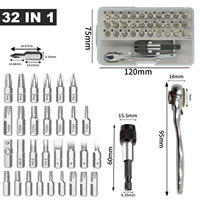 32 pièces ensemble d'extracteur de vis en acier allié outil de démontage de boulon cassé avec embout d'extension de douille matériel de poignée OEM personnalisable