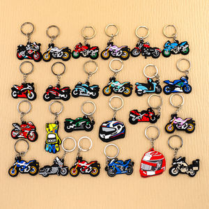 Porte-clés en PVC 2D sur le thème des motos de course, designs de motos sportives en vrac, accessoires de porte-clés personnalisés en gros pour sacs, cadeaux - Product Image 1