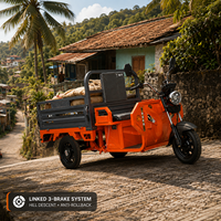 Tricycle de cargaison robuste 1200W moteur 60V batterie 500kg charge entraînement à courant continu à aimant permanent pour la