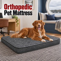 Matelas orthopédique personnalisé pour chien, lit pour animaux de compagnie, pour la vente en gros, design matelassé gris pour les animaleries et les distributeurs