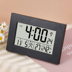 Horloge atomique numérique à piles murale/de table avec calendrier, réglage automatique des secondes, température et humidité pour chambre à coucher, salle de classe - Product Image 2