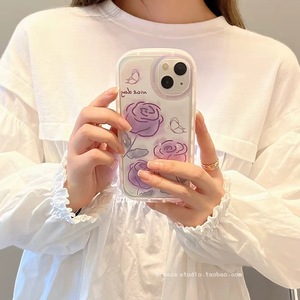 <span class=keywords><strong>Funda</strong></span> transparente de tpu <span class=keywords><strong>con</strong></span> flor púrpura para móvil, carcasa de batería para samsung s9 plus, xiaomi mi note 10/note 10 pro - Product Image 2