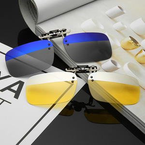 Polarized <b>Clip</b>-On Sunglasses Lenses UV400 Resin Metal <b>Frame</b> Unisex Driving Night Vision Sun Protection Fashion Outfits - Product Image 1