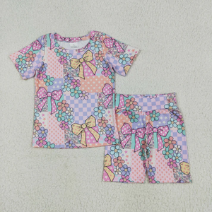 Conjunto de Ropa de Verano para Niñas, Blusa con Lazos y Pantalones Cortos Rosas - Product Image 3