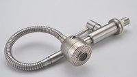 Robinet de cuisine moderne en acier inoxydable à eau froide, avec pulvérisateur latéral flexible, noyau en céramique, finition brossée, monocommande - Meilleures ventes