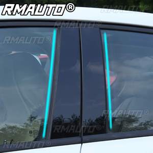 8PCS Car Black Mirror Effect Car <b>Window</b> Pillar Trim <b>Cover</b> for NISSAN Qashqai 2016 2017 2018 2019 2020 2021 - Product Image 3