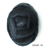 Perruque afro blonde suisse en soie pour hommes, mini perruque, toupet naturelle de couleur noire asiatique, afro-française, pour hommes