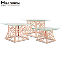 Matériel de buffet Huadison, équipement de restauration, présentoirs à étages en acier inoxydable, présentoir à gâteaux pour mariage, ensemble de supports à gâteaux