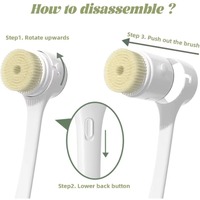 Brosse de Douche Électrique Rechargeable pour le Dos, Brosse Corporelle à Long Manche Rotative Automatique, Brosse de Bain Spa Étanche, Outil de Nettoyage du Dos