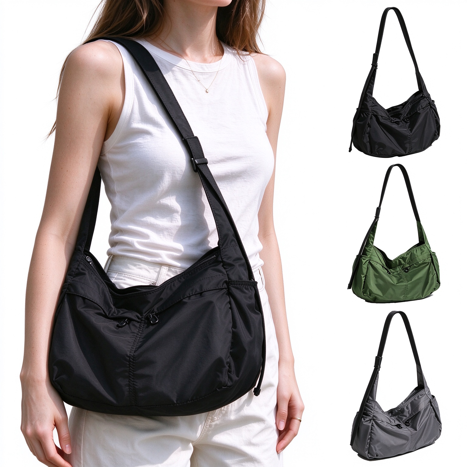 Waterproof Soft Nylon Crossbody Bag