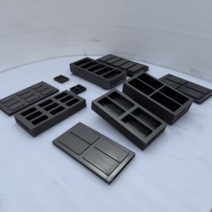 Moule en graphite haute pureté à 9 cavités + couvercles surélevés pour coulée sous vide de <span class=keywords><strong>500g</strong></span> d'or, 200-300g d'<span class=keywords><strong>argent</strong></span>, fourni par l'usine et personnalisable - Product Image 6
