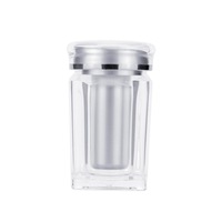 Bouteille en plastique carrée haut de gamme FX006U avec bouchon à vis double couche, capacité de 60 ml, pour compléments alimentaires TCM