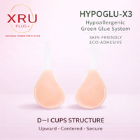 Soutien-gorge push-up Xinrui pour femme, grande taille, fin, rembourré, respirant, sexy, en silicone, bonnet 3/4, avec bretelles adhésives, design sans couture