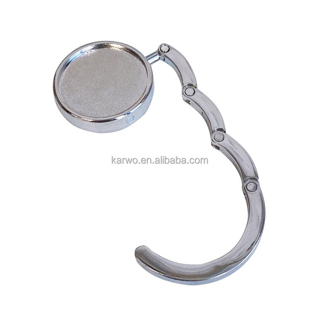 Custom Round Folding Handbag Holder Purse Hook Hanger Table Bag Hanger