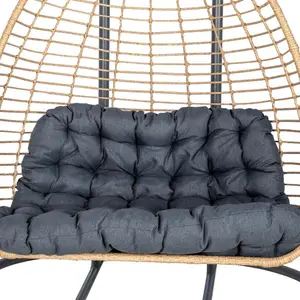 Luxury 2-Seater Hanging Chairs Wicker Oversize Double-seat Egg Swings Modern Garden Patio Seating Outdoor Furniture