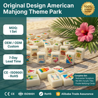 NOUVEAU Ensemble de Mahjong Américain Miniature pour Parc d'Attractions d'Été, Tuiles en Acrylique Résistantes aux UV, Imperméables pour Extérieur, Plage et Bord de Piscine, Personnalisable OEM/ODM