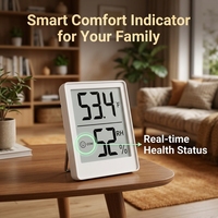 Termometer Digital Presisi Tinggi Higrometer Layar Besar Monitor Suhu dan Kelembapan Dalam Ruangan Sensor Perekam Maks/Min