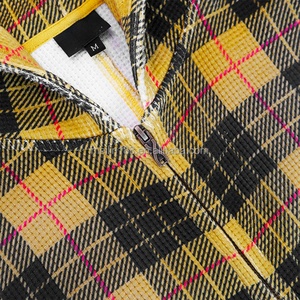 Manufacturers Clothing Custom Thermal Waffle Plaid Vintage Wash <b>Zip</b> <b>up</b> <b>Jackets</b> Sun Faded Heavyweight Waffle Knit Hoodie for Men - Product Image 4