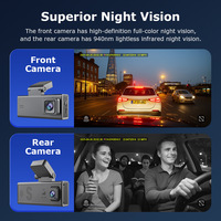 Cámara para Coche 4G con GPS Integrado, Visión Nocturna Infrarroja, Grabador de Estacionamiento, Cámaras Duales, Detección de Radar Dual, Sensor G, Grabación con una Sola Tecla