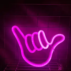 Gerakan Perdamaian Led Lampu Neon Tanda Simbol Perdamaian Bentuk Tangan Jari Menggantung Dinding Cahaya Malam Seni Dekorasi Kamar Tidur Lampu Hadiah Ulang Tahun