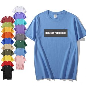 Camiseta personalizada unisex de alta calidad 100% algodón de primera calidad 210gsm camiseta de gran tamaño serigrafía Puff impresión Logo hombres camiseta en blanco - Product Image 1