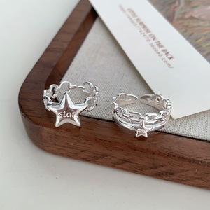 S925 Sterling Silver Star Chain <b>Open</b> <b>Ring</b> For Women Minimalist Design Everyday Wear - Product Image 2
