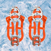 Crampons à glace en acier à 18 dents pour chaussures, crampons antidérapants pour l'escalade, la randonnée et la neige