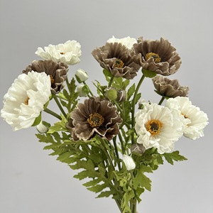 Flores Artificiales de Amapola Meng Jie, Blancas, Naranjas, Color Café, Coral, Ramo Individual, PU Realista, Decoración para el Hogar, Accesorios para Bodas - Product Image 3