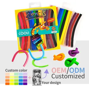 Wholesale Non-toxic Crayons 6pcs color Flexible Crayon Set Jumbo Wax Crayons box for kids