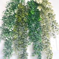 Nouvelle Guirlande de Feuilles d'Eucalyptus Artificielles de Haute Qualité, Plante Suspendue au Toucher Réel, Décoration pour Jardin, Maison, Mariage, Plafond