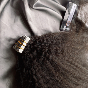Extensions de cheveux humains bouclés crépus à bandes adhésives en kératine brune naturelle – Achetez maintenant - Product Image 3