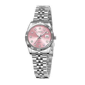 Montre à quartz pour femme personnalisée, bracelet en <span class=keywords><strong>acier</strong></span> doré de luxe, style lumineux, montre-bracelet à quartz haut de gamme - Product Image 2