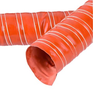 Qianrun Rubber Plastic Red Silicone Air Duct 80mm Inner Diameter 4m High Temperature Resistant Exhaust Duct - Product Image 4